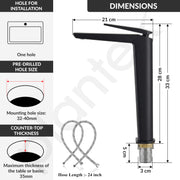 Plantex Brass Wash Basin Mixer Tap/Hot & Cold Basin Mixer Faucet/Deck Mount Pillar Spout for Bathroom Sink - Pack of 1 (APS-4604, Black Matt)