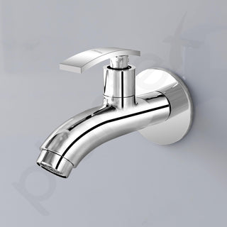 Plantex Long Body Bib Cock Water Tap with Water Saving Nozzle for Kitchen Tap/Bib Tap with Wall Flange and Teflon Tape for Bathroom -(ZUR-1503-Chrome)