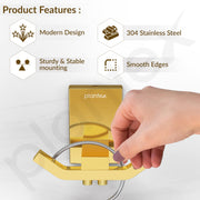 Plantex 304 Grade Stainless Steel Robe Hook/Cloth Towel Hanger/Door Hanger Hook/Bathroom Accessories - Pack of 1 (Crystal, PVD Gold)