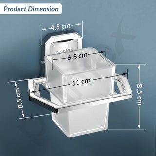 Plantex 304 Grade Stainless Stee Tumbler Holder/Tooth Brush Holder/Bathroom Accessories Pack of 1, Cute (Chrome)