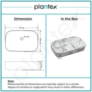 Plantex Ceramic Tabletop Washbasin for Bathroom/Designer Counter Top Hand Wash Basin/Rectangle Bathroom sink for Home/Office (21.5x14x5 Inch -Marble Finish)