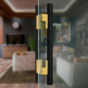 Plantex Door Handle/17 Inch Main Door Handle/Handle for Wooden Door/Pull-Push Door Handle/Door Accessories (Pack of 1, Black, Gold)