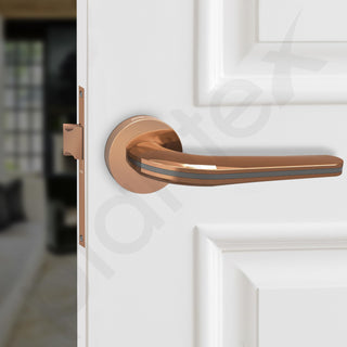 Plantex Heavy Duty Door Lock – Bathroom Door Lock/Mortise Keyless Handle Set for Home/Bathroom/Store Room/Balcony/Office with Baby Latch – (7077 – Satin Black & PVD Choco)