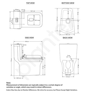 Plantex Platinum Ceramic Commode/S Trap One Piece Western Toilet/Rim Washdown Flush Commode with Soft Close Toilet Seat Cover (White)