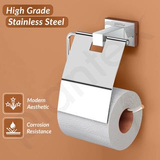 Plantex Stainless Steel Toilet Paper Roll Holder/Tissue Paper Holder in Bathroom/Kitchen/Bathroom Accessories - Nexa (Chrome)