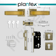 Plantex Main Door Lock/Mortise Lock for Door with 3 Years of Warranty by plantex/Door Locks for Home with Brass Lock Body & Cylinder (7112 - PVD Gold & Brass Antique)
