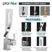 Plantex Pure Brass Wash Basin Tap/Pillar Tap for Wash Basin/Sink Mixer Tap Hot and Cold -Deck Mount-(Chrome)