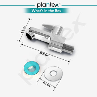 Plantex Pure Brass PAC-1801 Bib Cock Water Tap with Water Saving Aerator/Bib Tap with Teflon Tape & Brass Wall Flange for Wash Basin-7 Year Warranty (Mirror Chrome Finish)