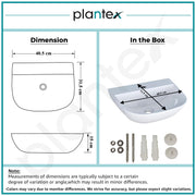 Plantex Ceramic Wash Basin for Bathroom/Wall Hung Basin/Wallmount Washbasin/10 Years Glaze Warranty by Plantex (Jace - white - 15 x 12.5 x 5.5 Inch)