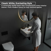 Plantex Ceramic Wall Hung Basin/Washbasin for Bathroom/Wall Mounted Wash Basin/Sink for Living Room (Bolton, White)