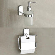 Plantex Parv 304 Grade Stainless Steel Toilet Paper Holder/Liquid Soap Dispenser/Bathroom Accessories - Chrome