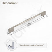 Plantex Cabinet Handle/224mm Handle for Wardrobe/Kitchen Handle/Pull-Push Handle for Home/Office - Pack of 1 (Satin)