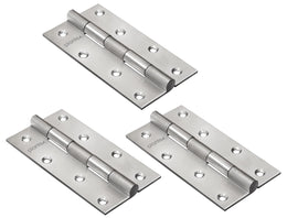 Plantex Heavy Duty Stainless Steel Door Hinges 5 inch x 12 Gauge/2.5 mm Thickness Home/ Office/ Hotel for Main Door/ Bedroom/ Kitchen/ Bathroom - Pack of 3 (Satin Matt )