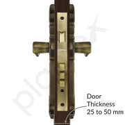 Plantex Door Lock Set -Main Door Lock Handle Set/6-Lever Lock Mechanism with 3 Years of Warranty/Mortise Lock with 3 Keys, Brass Lock Body & Cylinder(658-Brass Antique)