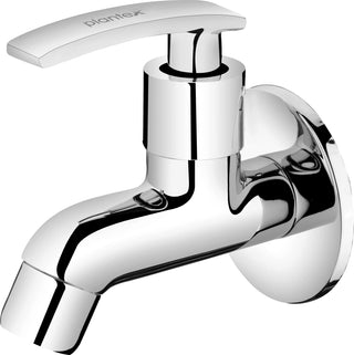 Plantex Pure Brass Single Lever Basin tap/Quarter Turn Bibcock Water tap with Brass Wall Flange & Teflon Tape/Washbasin tap/tap for wash Basin/Wash Basin taps-(COL-1001-Chrome)