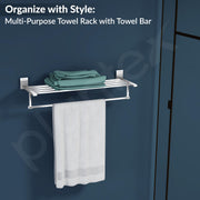 Plantex 304 Grade Stainless Steel 24 inches Long Towel Rack for Bathroom/Towel Rod/Towel Hanger Wall Mounted/Bathroom Accessories - Senso (Chrome)