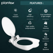 Plantex Anglo Toilet Seat Cover/Indian Toilet Seat/Polypropylene Seat - Pack of 1 (White)