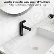 Plantex Pure Brass Pillar Tap for Wash Basin with Water Saving Nozzle/Wash Basin Tap/Pillar Cocke Tap with 7 Year Warranty by Plantex(ORN-203-PVD Black)