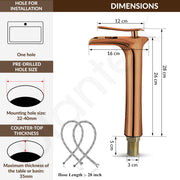 Plantex Pure Brass Basin Mixer Tap Hot & Cold/Single Lever Pillar Tap for Wash Basin/Water Tap/Deck Mount-(PVD Choco)