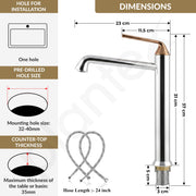 Plantex Wash Basin Mixer Tap/Brass Hot & Cold Basin Mixer Faucet/Deck Mount Pillar Spout for Bathroom Sink - Pack of 1 (Chrome & Rose Gold)