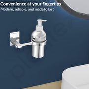 Plantex 304 Grade Stainless Steel Wash Basin Hand Wash Holder and Dispenser for Liquid Soap for Bathroom Accessories - Senso (Chrome)