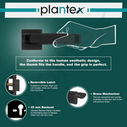 Plantex Triple Security Door Lock for Home/Main Door Lock Set with 3 Years of Warranty/Mortise Lock for Door with Brass Lock Body & Cylinder (7127, Z Black & DC Black)