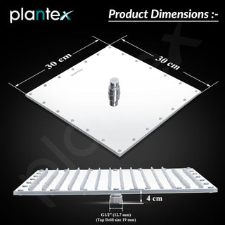 Plantex Stainless Steel Shower head for Bathroom 12 x 12 inch with Water Saving Techonology/Rain Flow Overhead Shower without Arm/Bathroom Shower - (Sandwich-Chrome)