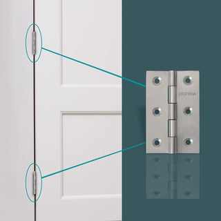 Plantex Heavy Duty Stainless Steel Door Butt Hinges 3 inch x 16 Gauge/1.5 mm Thickness Home/Office/Hotel for Main Door/Wooden/Bedroom/Kitchen - Pack of 24 (Satin Matt)