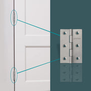 Plantex Heavy Duty Stainless Steel Door Hinges 3 inch x 16 Gauge/1.5 mm Thickness Home/Office/Hotel for Main Door/Wooden/Bedroom/Kitchen/Window/Kabja/ - Pack of 6 (Satin Matt)