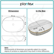 Plantex Ceramic Wash Basin for Bathroom/Designer Washbasin/Hand Basin for Restaurant/Hotel (23.5x16x5 inch - White & Gold)