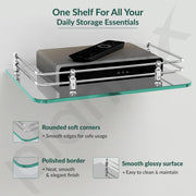 Plantex Glass Setup Box Stand Wall Mounted/Glass Shelf/Wall Shelf Rack/Wall Mount Holder with Wall Brackets (12 X 9 Inch)