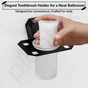 Plantex Tumbler Holder for Bathroom/304 Grade Stainless Steel Toothbrush Holder/Toothpaste/Razor Holder/Bathroom Accessories - Pack of 1 (PMB-2406, Z-Black)