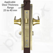 Plantex Stainless Steel Door Lock Ã¢â‚¬â€œ Bathroom Door Lock/Mortise 8inch Keyless Plate Handle Set for Home/Bathroom/Storeroom/Balcony/Office - Pack of 1 (DTM-659, Brass Antique)