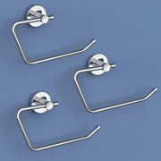 Plantex Stainless Steel Towel Holder for Bathroom/Napkin Hanger for Washbasin/Hand Towel Ring/Bathroom Accessories (Chrome) Pack of 3