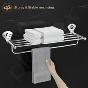 Plantex Royal Stainless Steel Towel Hanger for Bathroom/Towel Stand/Towel Hanger/ Bathroom Accessories (Chrome Finish) - 24 inch