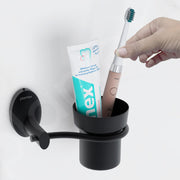 Plantex 304 Grade Stainless Steel Tumbler Holder/Tooth Brush Holder for/Bathroom Accessories - Oreva (Black)