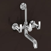 Plantex Wall Mixer for Bathroom 2 in 1 with L-Bend Provision for Overhead Shower/Pure Brass Mixer Tap for Bathroom with Water Saving Nozzle Tap- Pack of 1 (Col-1018-Chrome)
