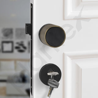 Plantex Heavy Duty Door Lock/Main Door Mortise Lock Handle/Handle Set for Home/Office - Door Accessories- (APS-PT0010- Brass Antique - Black)
