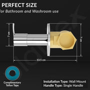 Plantex 25 mm Pure Brass Flush Valve for Toilet with Teflon Tape and Brass Wall Flange/Angle Cocke for Bathroom - 7 Year Warranty-(AQ-1420-Chrome)