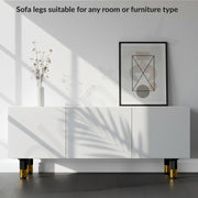 Plantex 3 Inch Sofa Leg for Bed Furniture/Aluminium Sofa Leg for Table/Support Legs/Furniture Leg - Pair of 1 (2 Piece) (DTS-77, Black & Gold)