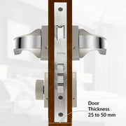Plantex Heavy Duty Mortise Door Lock for Home/Door Lock for Main Door/Office/Hotel-3 Brass Keys (7091 - Satin White & Chrome)