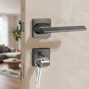 Plantex Door Lock for Home/Main Door Handle Locks for Home with 3 Years Warranty - Robust Mortise door Lock with Brass Lock Body & Cylinder (Satin Black & Matt)