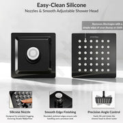 Plantex Stainless Steel Overhead Shower 4 x 4 inch with Water-Saving Technology/High pressure Rain Shower Head without Arm/Bathroom Shower -(Ultra Slim-PVD Black)