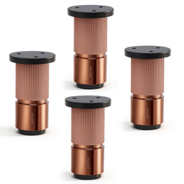 Plantex 3 Inch Sofa Leg for Bed Furniture/Aluminium Sofa Leg for Table/Support Legs/Furniture Leg - Pair of 2 (4 Piece) (DTS-77,Rose Gold)