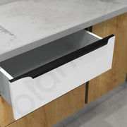 Plantex Profile Handle for Kitchen Cabinet/24 Inch Aluminium Drawer Profile Handle/Wardrobe Pull Handle for Home/Office/Hotel - Pack of 2 (Black)