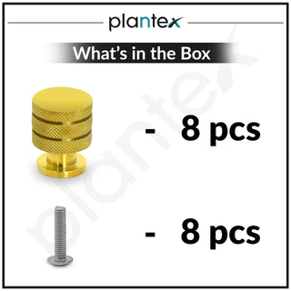 Plantex Knobs for Drawer/Drawer Knobs/Cabinet Knobs/Drawer knobs Handle/Pull-Push Knobs for Home/Office Drawers - Pack of 8 (Gold)