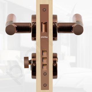 Plantex Premium Door Lock with 3 Years of Warranty - Main Door Lock Set (PVD Rose Gold & Wood Finish)