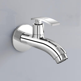 Plantex Long Body Bib Cock Water Tap with Water Saving Nozzle for Kitchen Tap/Bib Tap with Wall Flange and Teflon Tape for Bathroom -(ZUR-1503-Chrome)