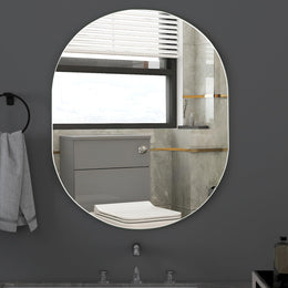 Plantex Frameless Mirror for Bathroom/Dressing Room/Living Room/Bedroom/Entryway - Capsule Shape (18 X 24 Inch)
