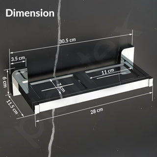 Plantex Double Soap Dish for Bathroom/304 Grade Stainless Steel Dual Soap Case/Soap Stand/Soap Holder/Bathroom Accessories - Pack of 1 (1913, Chrome)
